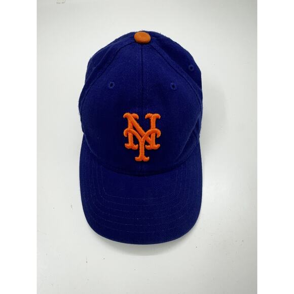 Twins Enterprise Kids MLB New York Mets Baseball Hat Blue Flexfit Fitted Cap - Picture 1 of 12